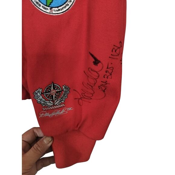 M655)Chase Authentic Dale Earnhardt Jr #8 Budweiser Red Twill Jacket Size Large - Picture 7 of 15